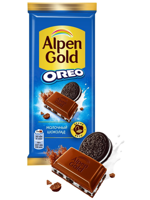 Шоколад Alpen Gold Oreo молочный, 85г