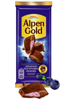 Шоколад молочный Alpen Gold черника-йогурт, 80г