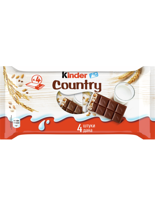 Шоколад Kinder Country молочный со злаками, 94г