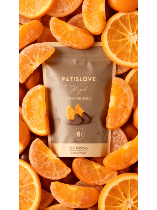 Дольки апельсина Patislove в молочном шоколаде, 80г