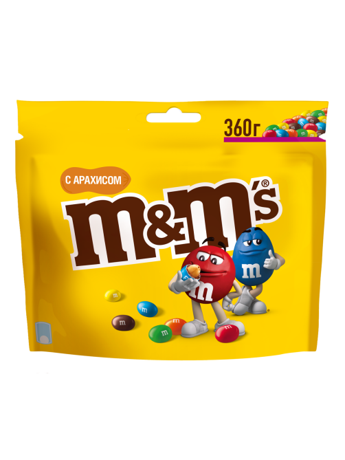 Конфеты M&M's драже с арахисом и молочным шоколадом, 360г