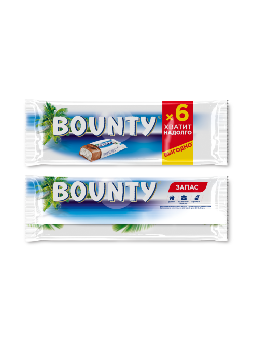 Батончик шоколадный Bounty 27.5г х 6шт, 165г