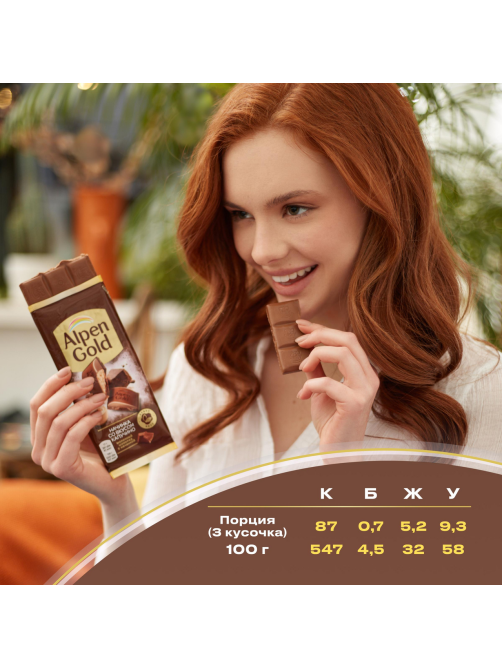 Шоколад молочный Alpen Gold со вкусом капучино, 80г