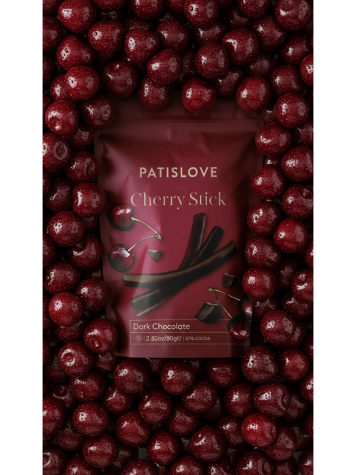 Палочки Patislove вишневые в темном шоколаде, 80г