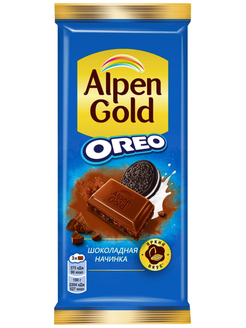Шоколад Alpen Gold Oreo Шоколадная начинка молочный, 85г