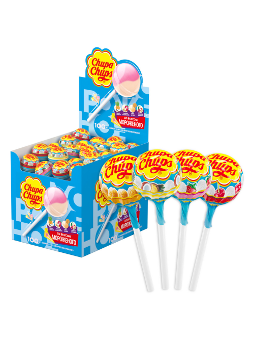 Карамель Chupa Chups со вкусом мороженого, 12г