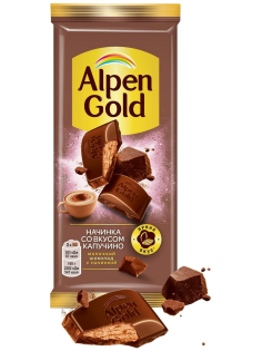 Шоколад молочный Alpen Gold со вкусом капучино, 80г