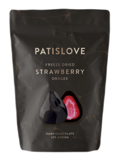 Драже Patislove клубника-темный шоколад, 80г