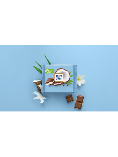 Шоколад Ritter Sport молочный с кокосом, 100г