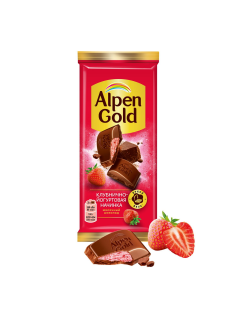 Шоколад молочный Alpen Gold Клубника-йогурт, 80г