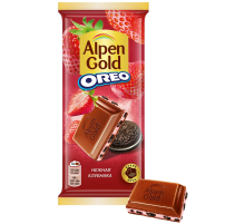Шоколад Alpen Gold Oreo Нежная клубника молочный, 85г