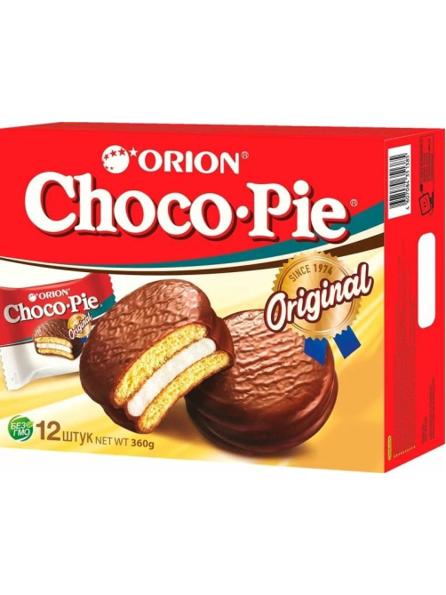 Пирожное Orion Choco Pie бисквитное в глазури, 360г