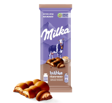 Шоколад Milka Bubbles Капучино пористый молочный, 87г