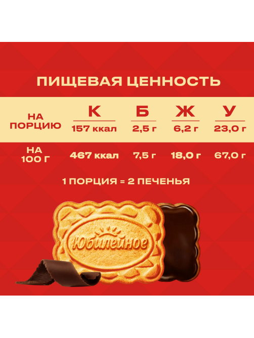 Печенье Юбилейное витаминизированное с темной глазурью, 116г