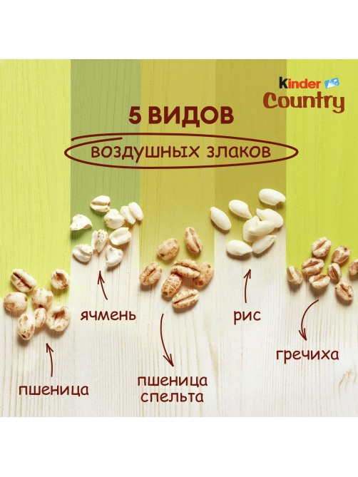 Шоколад Kinder Country молочный со злаками, 94г