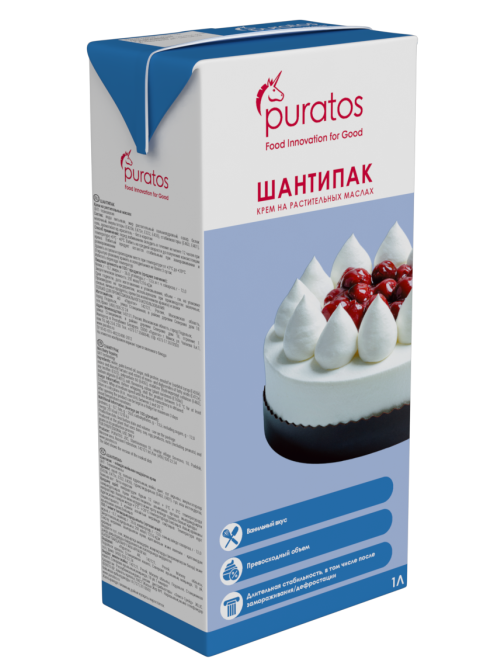 Крем растительный Puratos Chantypak для взбивания 26%, 1л