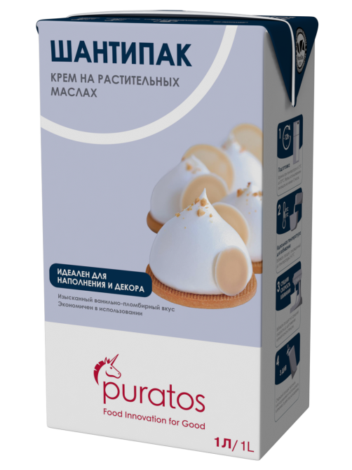 Крем растительный Puratos Chantypak для взбивания 26%, 1л
