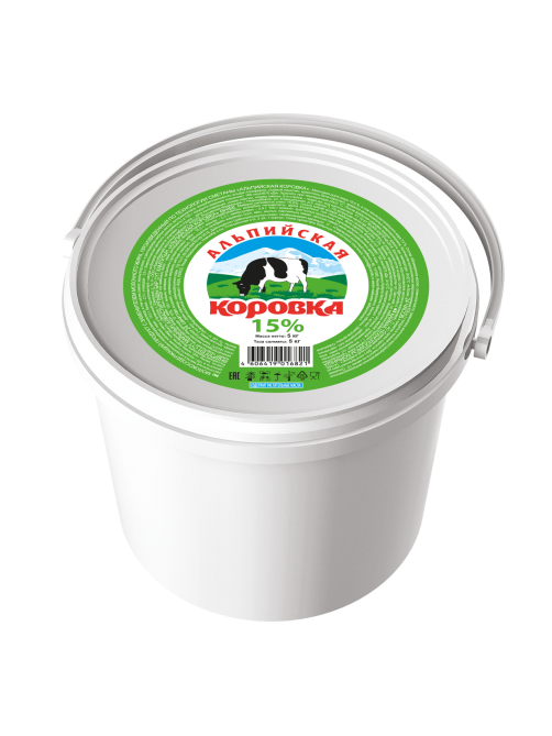 Продукт сметанный Альпийская коровка 15%, 5кг