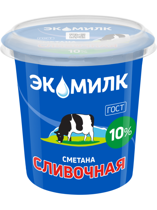 Сметана Экомилк 10%, 300г