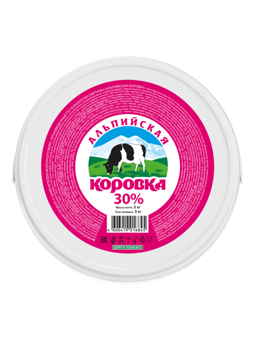 Продукт сметанный Альпийская коровка 30%, 5кг