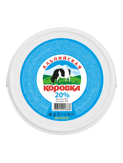Продукт сметанный Альпийская коровка 20%, 5кг