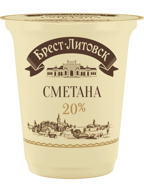 Сметана Брест-Литовск 20%, 300г