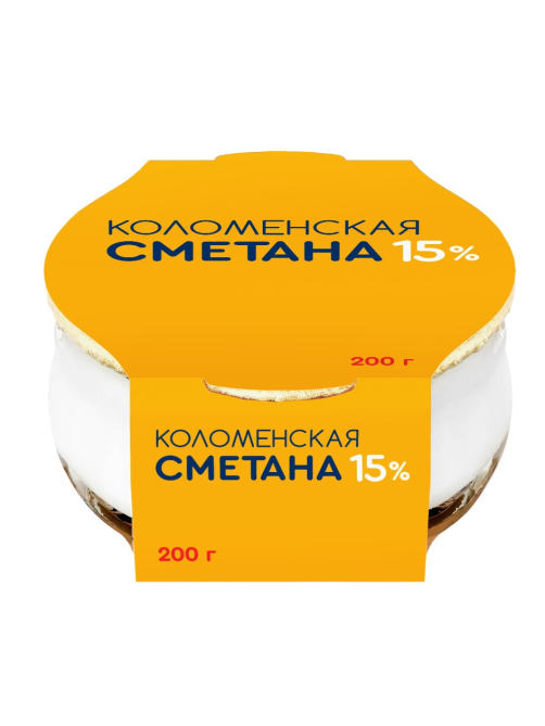 Сметана Коломенское 15%, 200г
