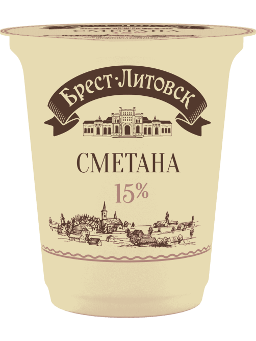 Сметана Брест-Литовск 15%, 300г