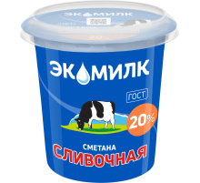 Сметана Экомилк сливочная ГОСТ 20%, 300г
