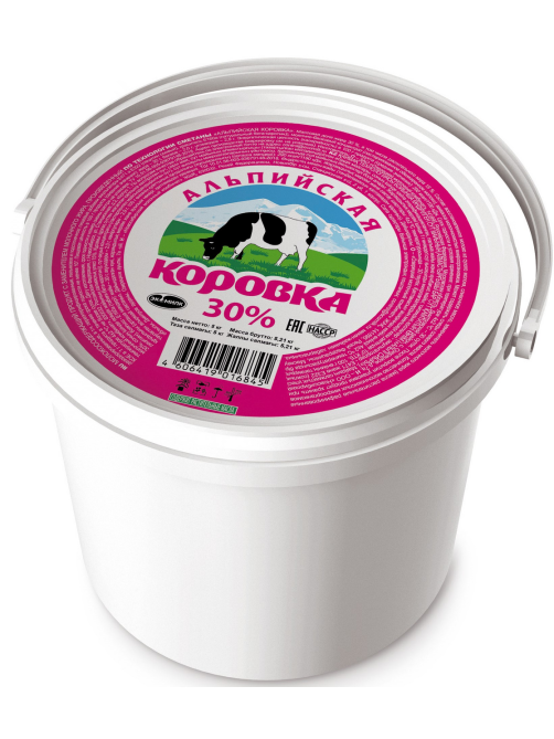 Продукт сметанный Альпийская коровка 30%, 5кг