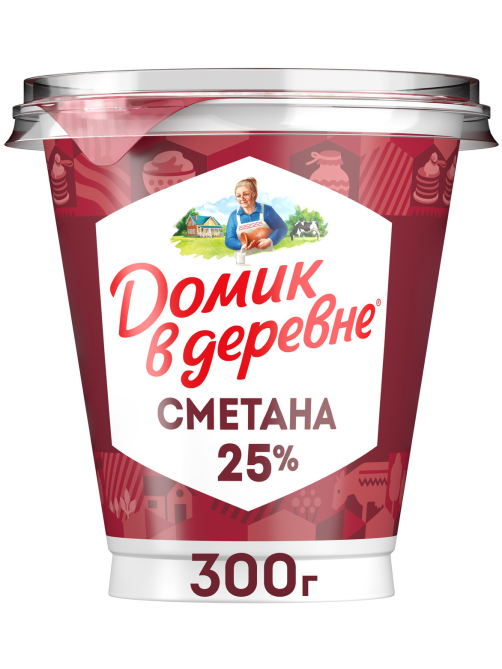 Сметана Домик в деревне 25%, 300г