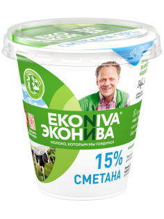 Сметана Эконива 15%, 300г