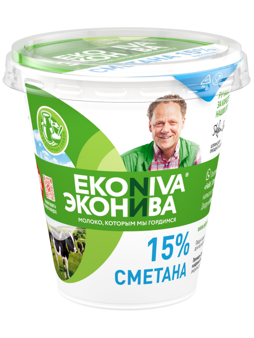 Сметана Эконива 15%, 300г
