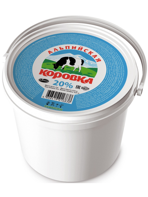 Продукт сметанный Альпийская коровка 20%, 5кг