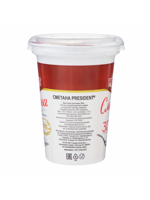 Сметана President 30%, 350г