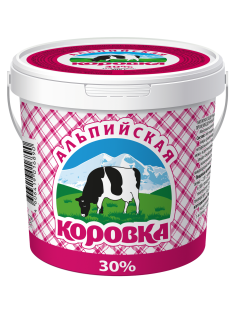 Продукт сметанный Альпийская коровка 30%, 900г
