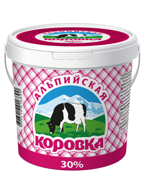 Продукт сметанный Альпийская коровка 30%, 900г
