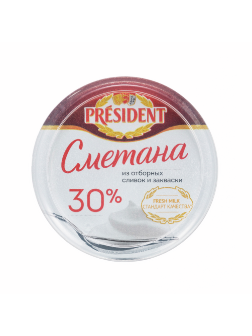 Сметана President 30%, 350г
