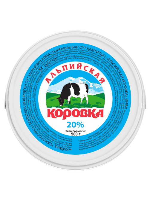 Продукт сметанный Альпийская коровка 20%, 900г