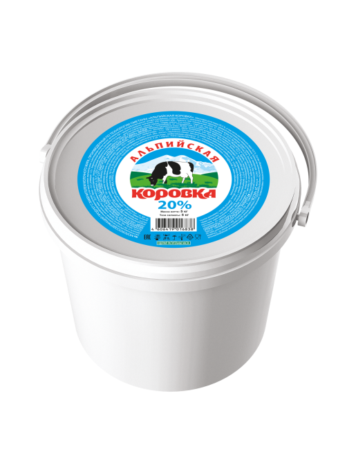 Продукт сметанный Альпийская коровка 20%, 5кг