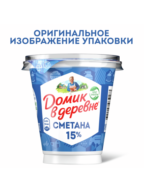 Сметана Домик в деревне 15%, 300г