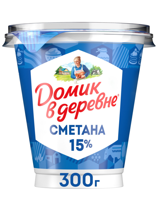 Сметана Домик в деревне 15%, 300г