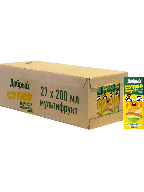 Сок Добрый Active Kid мультифруктовый, 200мл