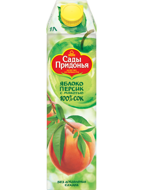 Сок Сады Придонья яблоко и персик с мякотью, 1л