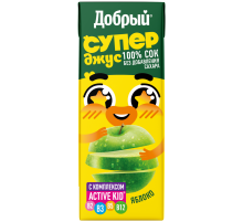 Сок Добрый Active Kid яблочный, 200мл