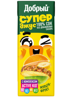 Сок Добрый Active Kid мультифруктовый, 200мл