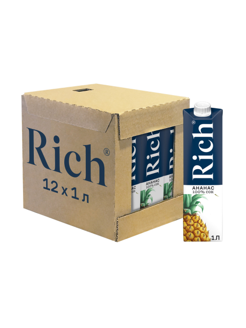 Сок Rich ананасовый с мякотью, 1л