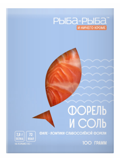 Форель Рыба-Рыба филе-ломтики слабосоленая, 100г
