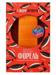 Форель филе-кусок Знаем плавали слабосоленая, 200г