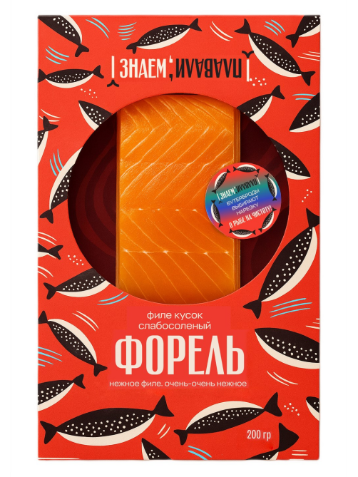 Форель филе-кусок Знаем плавали слабосоленая, 200г